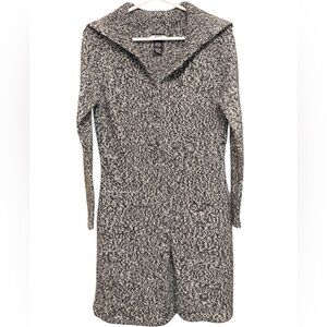 GUESS Jeans Women’s Gray Tweed Ribbed Knit Wool Blend Cardigan Sweater Tunic